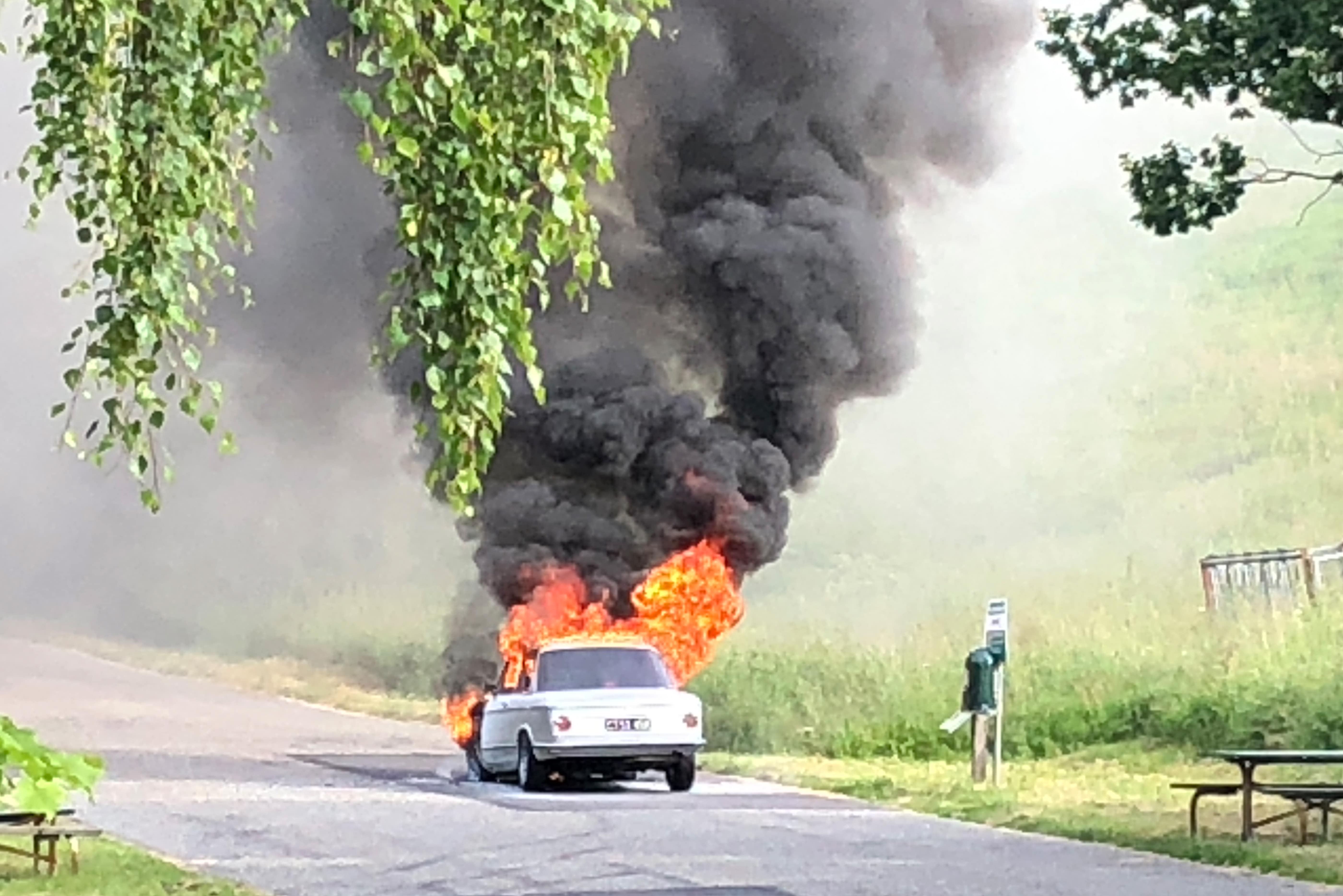 Sådan dækkede vi brand i en veteranbil